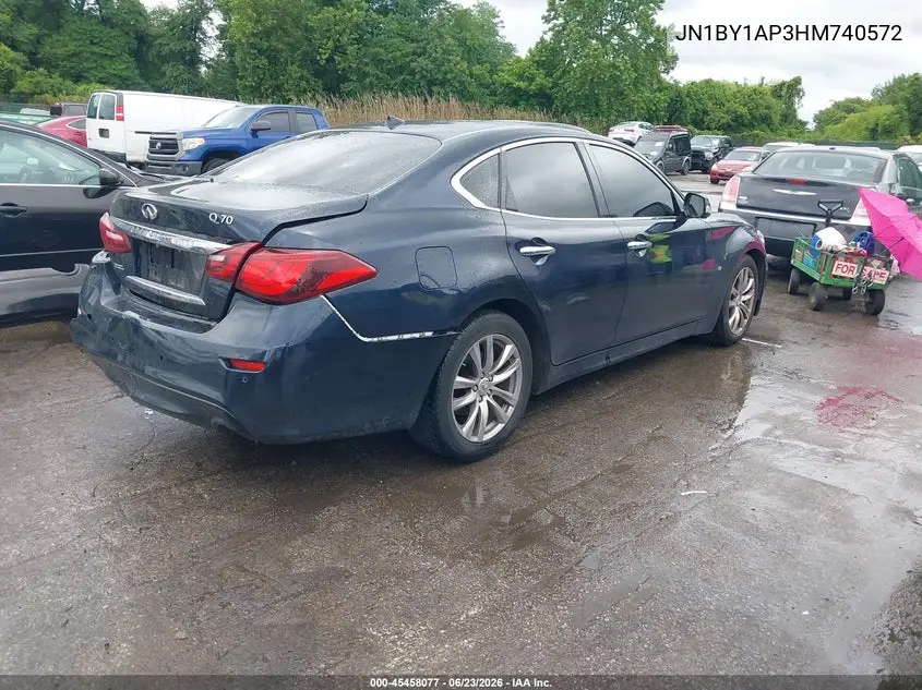 2017 Infiniti Q70 3.7 VIN: JN1BY1AP3HM740572 Lot: 45458077