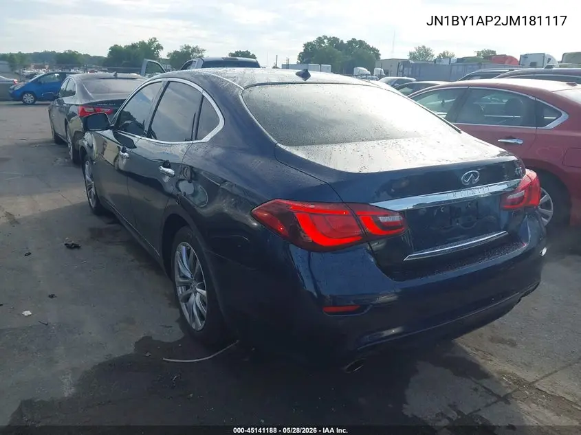 2018 Infiniti Q70 3.7 Luxe VIN: JN1BY1AP2JM181117 Lot: 45141188