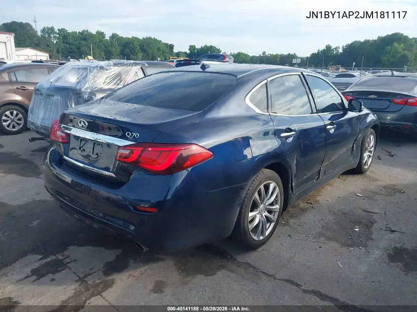 2018 Infiniti Q70 3.7 Luxe VIN: JN1BY1AP2JM181117 Lot: 45141188