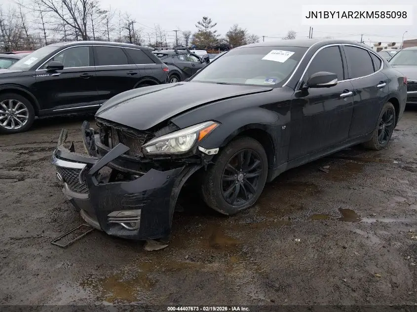 2019 Infiniti Q70 3.7X Luxe VIN: JN1BY1AR2KM585098 Lot: 44407673
