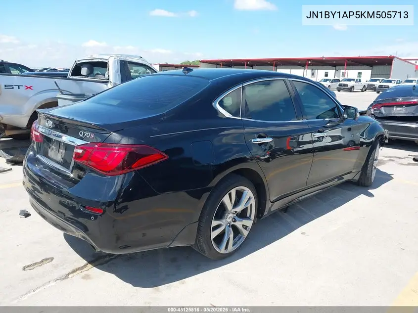 2019 Infiniti Q70 3.7 Luxe VIN: JN1BY1AP5KM505713 Lot: 45125516