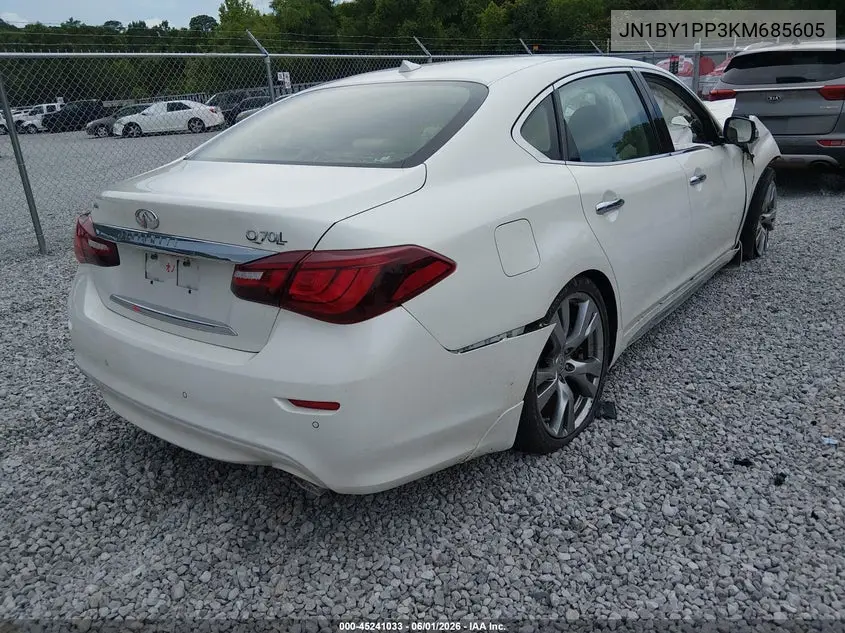 2019 Infiniti Q70L 3.7 Luxe VIN: JN1BY1PP3KM685605 Lot: 45241033