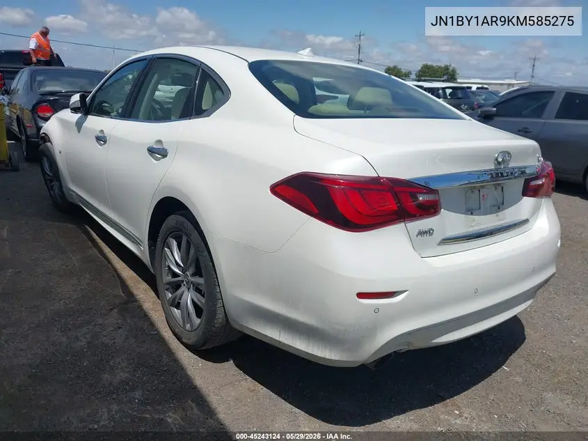 2019 Infiniti Q70 3.7X Luxe VIN: JN1BY1AR9KM585275 Lot: 45243124