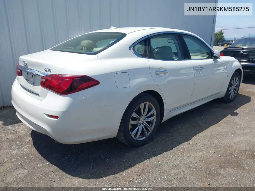 2019 Infiniti Q70 3.7X Luxe VIN: JN1BY1AR9KM585275 Lot: 45243124