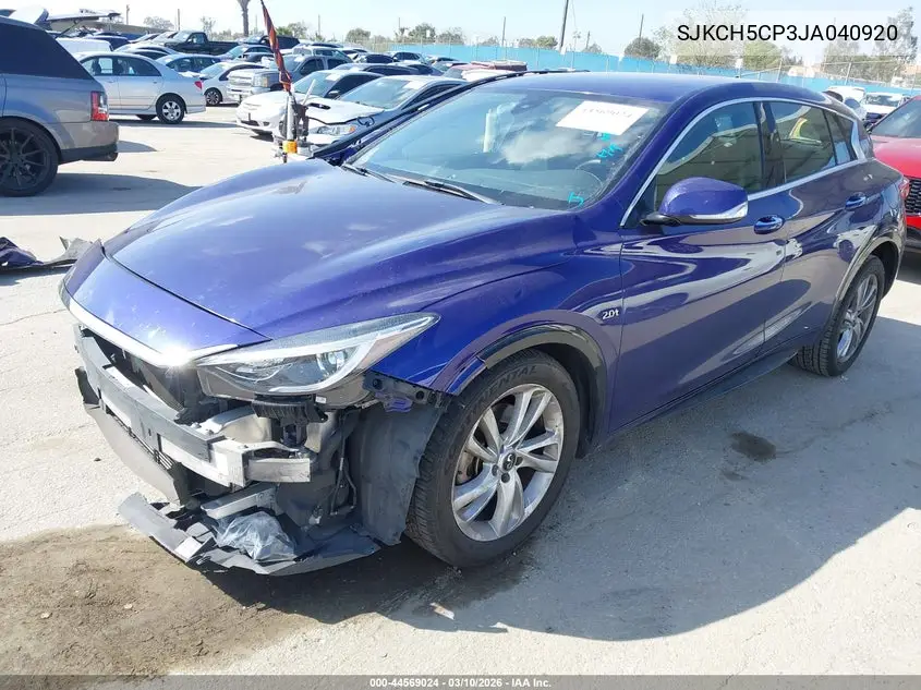 2018 Infiniti Qx30 VIN: SJKCH5CP3JA040920 Lot: 44569024