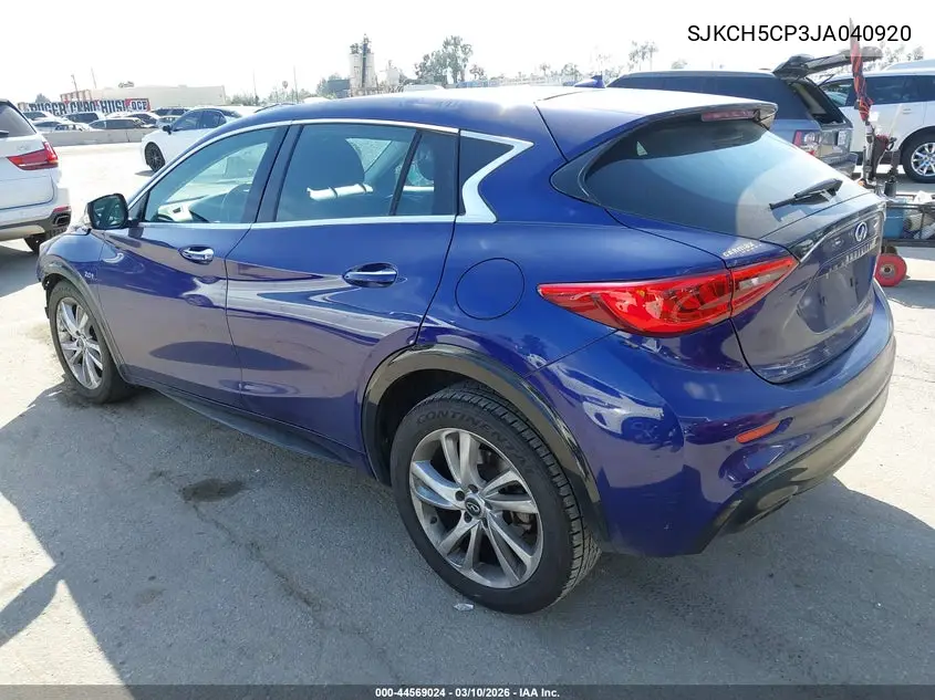 2018 Infiniti Qx30 VIN: SJKCH5CP3JA040920 Lot: 44569024