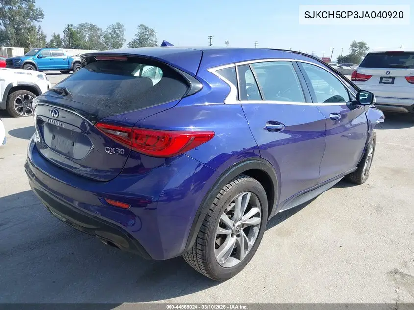 2018 Infiniti Qx30 VIN: SJKCH5CP3JA040920 Lot: 44569024