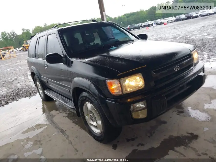 2000 Infiniti Qx4 VIN: JNRAR07Y5YW083200 Lot: 44962800