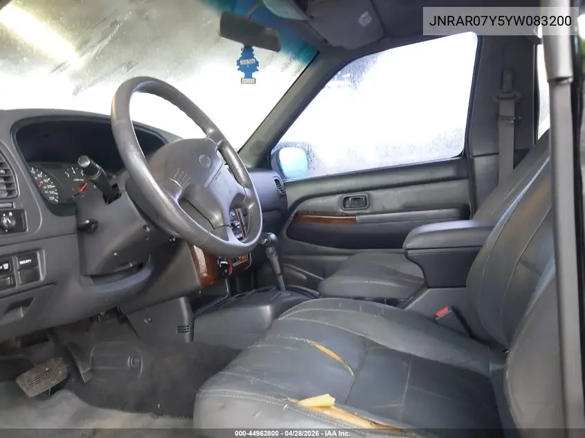 2000 Infiniti Qx4 VIN: JNRAR07Y5YW083200 Lot: 44962800