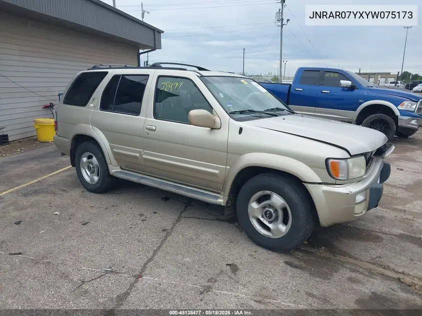 2000 Infiniti Qx4 VIN: JNRAR07YXYW075173 Lot: 45138477