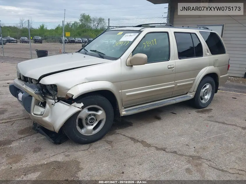 2000 Infiniti Qx4 VIN: JNRAR07YXYW075173 Lot: 45138477