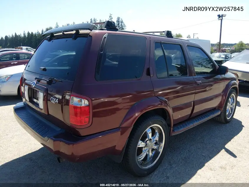 2002 Infiniti Qx4 Luxury VIN: JNRDR09YX2W257845 Lot: 45214019