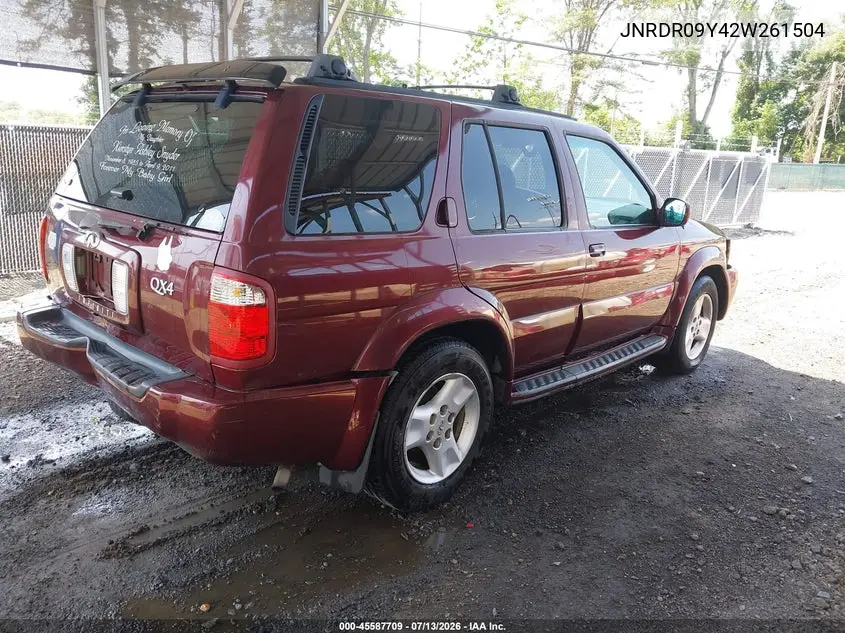 2002 Infiniti Qx4 Luxury VIN: JNRDR09Y42W261504 Lot: 45587709