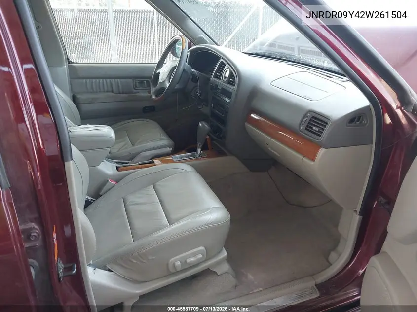 2002 Infiniti Qx4 Luxury VIN: JNRDR09Y42W261504 Lot: 45587709
