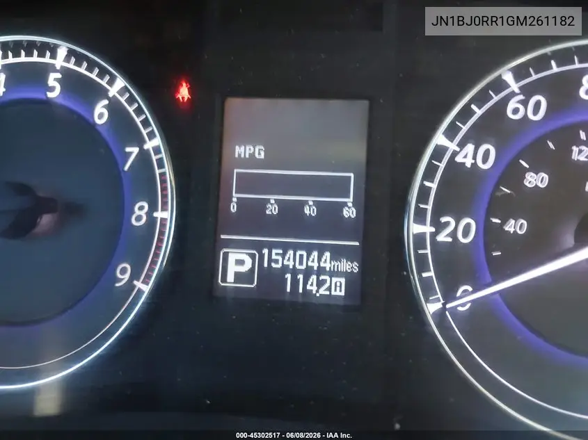 2016 Infiniti Qx50 VIN: JN1BJ0RR1GM261182 Lot: 45302517