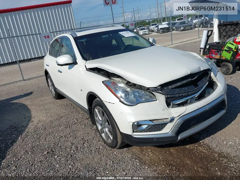 2016 Infiniti Qx50 VIN: JN1BJ0RP6GM231514 Lot: 45534665