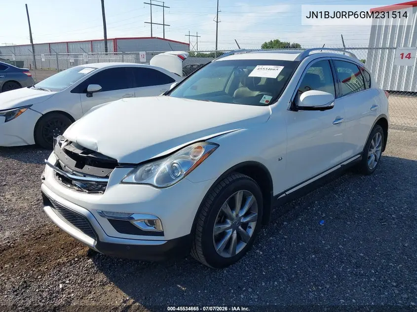 2016 Infiniti Qx50 VIN: JN1BJ0RP6GM231514 Lot: 45534665