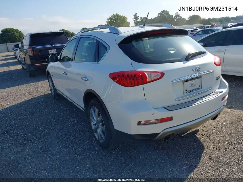 2016 Infiniti Qx50 VIN: JN1BJ0RP6GM231514 Lot: 45534665