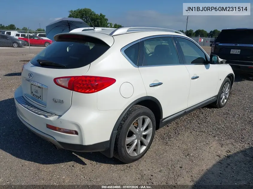 2016 Infiniti Qx50 VIN: JN1BJ0RP6GM231514 Lot: 45534665