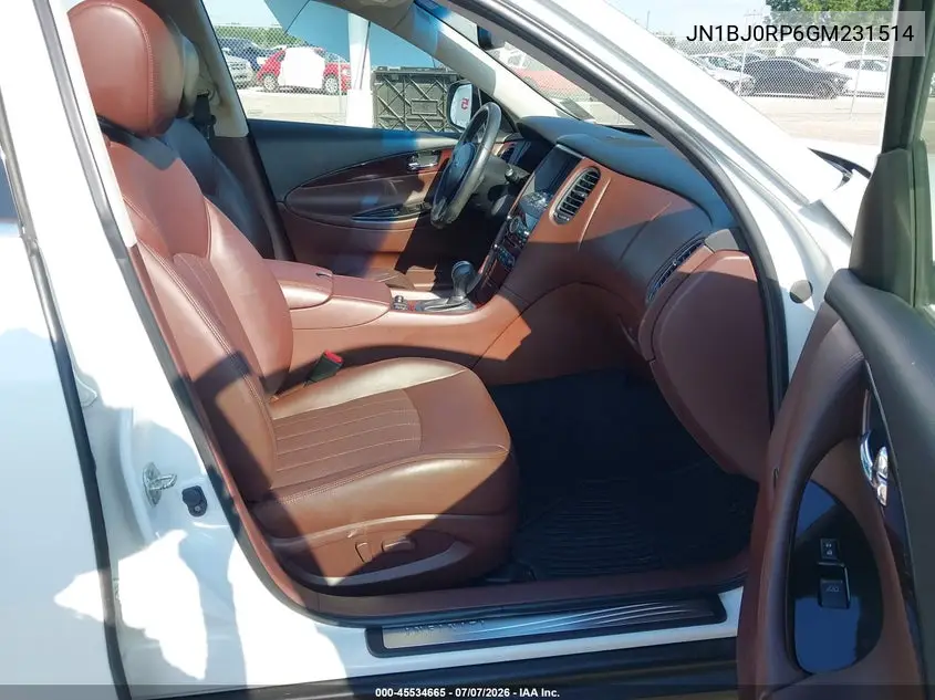 2016 Infiniti Qx50 VIN: JN1BJ0RP6GM231514 Lot: 45534665