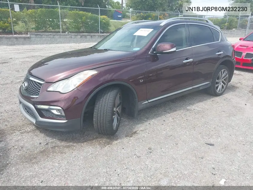 2016 Infiniti Qx50 VIN: JN1BJ0RP8GM232230 Lot: 45634141
