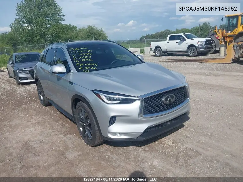 2019 Infiniti Qx50 Essential/Pure VIN: 3PCAJ5M30KF145952 Lot: 12627184