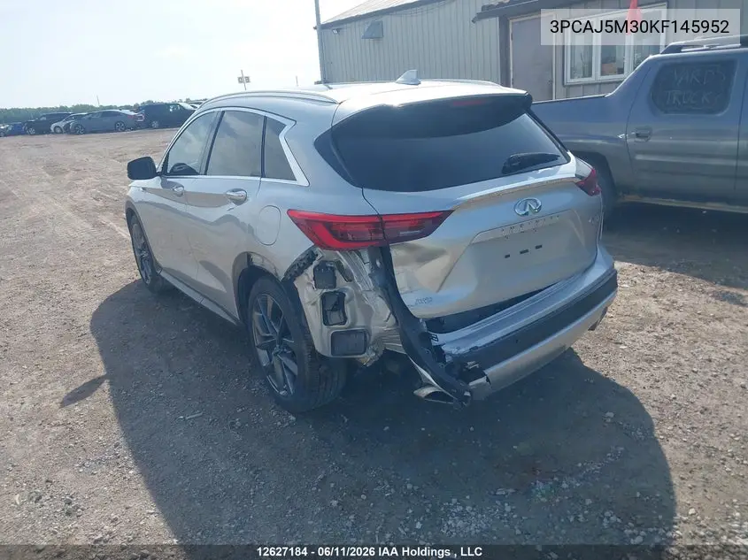 2019 Infiniti Qx50 Essential/Pure VIN: 3PCAJ5M30KF145952 Lot: 12627184
