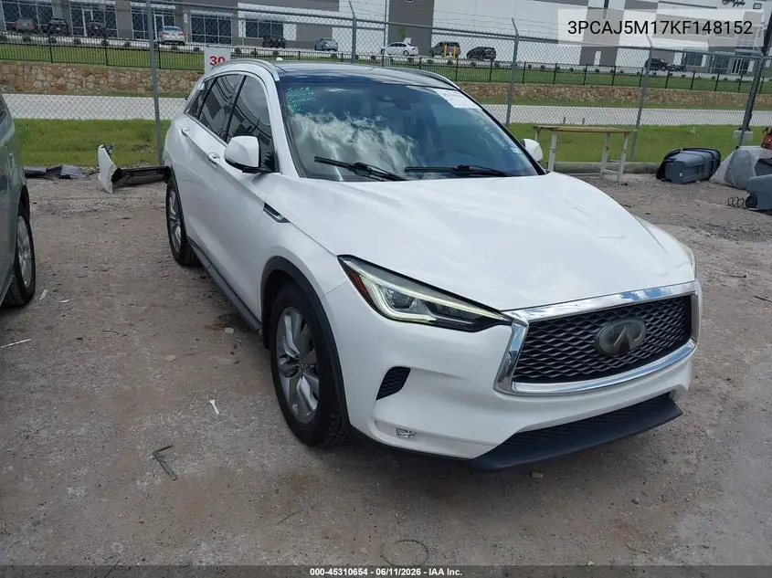 2019 Infiniti Qx50 Luxe VIN: 3PCAJ5M17KF148152 Lot: 45310654