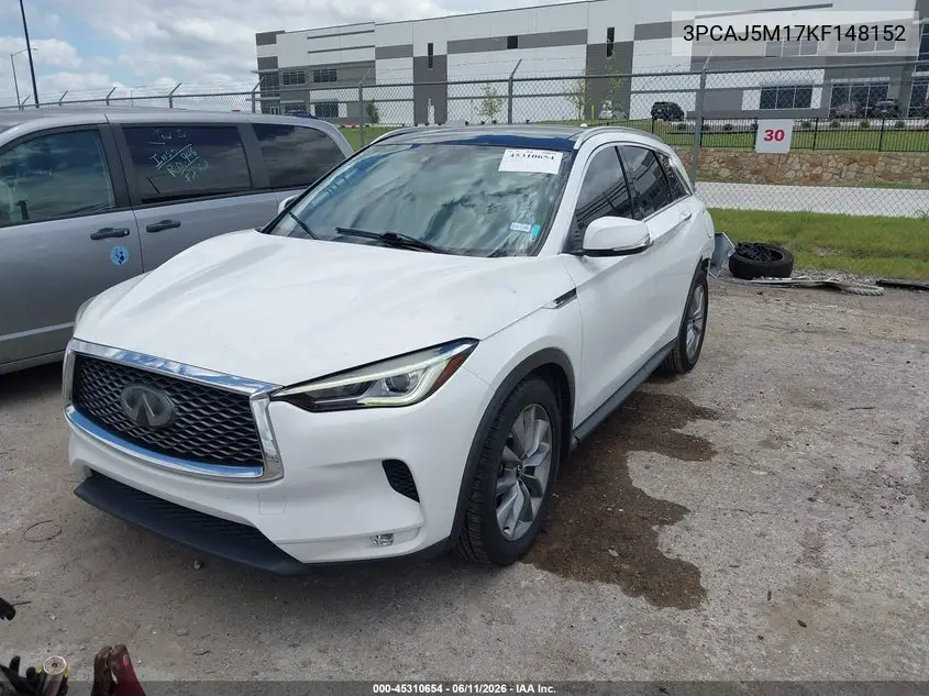 2019 Infiniti Qx50 Luxe VIN: 3PCAJ5M17KF148152 Lot: 45310654