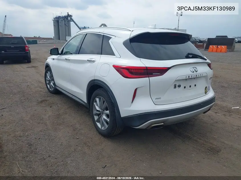 2019 Infiniti Qx50 Essential VIN: 3PCAJ5M33KF130989 Lot: 45312524