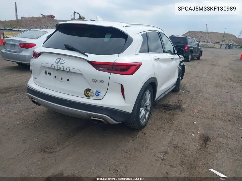 2019 Infiniti Qx50 Essential VIN: 3PCAJ5M33KF130989 Lot: 45312524