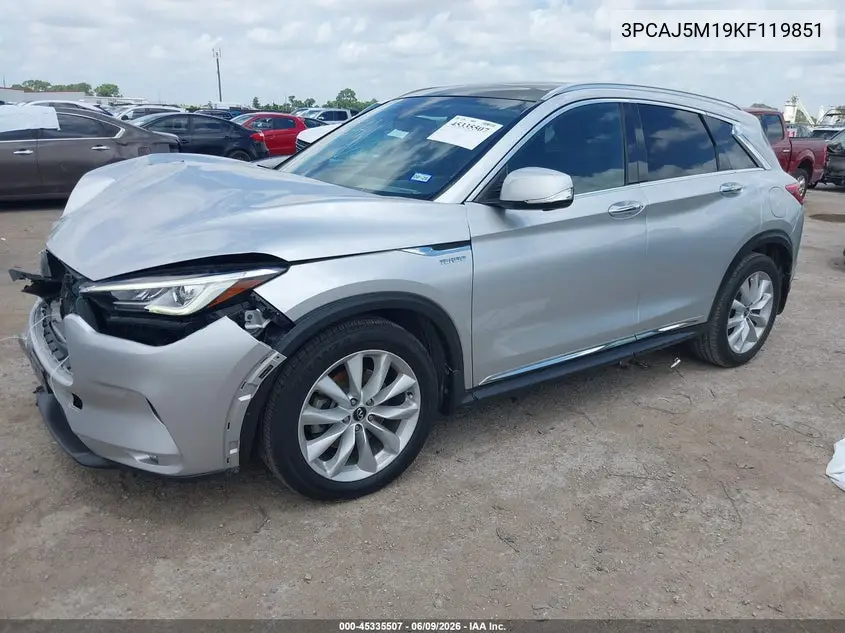 2019 Infiniti Qx50 Essential VIN: 3PCAJ5M19KF119851 Lot: 45335507