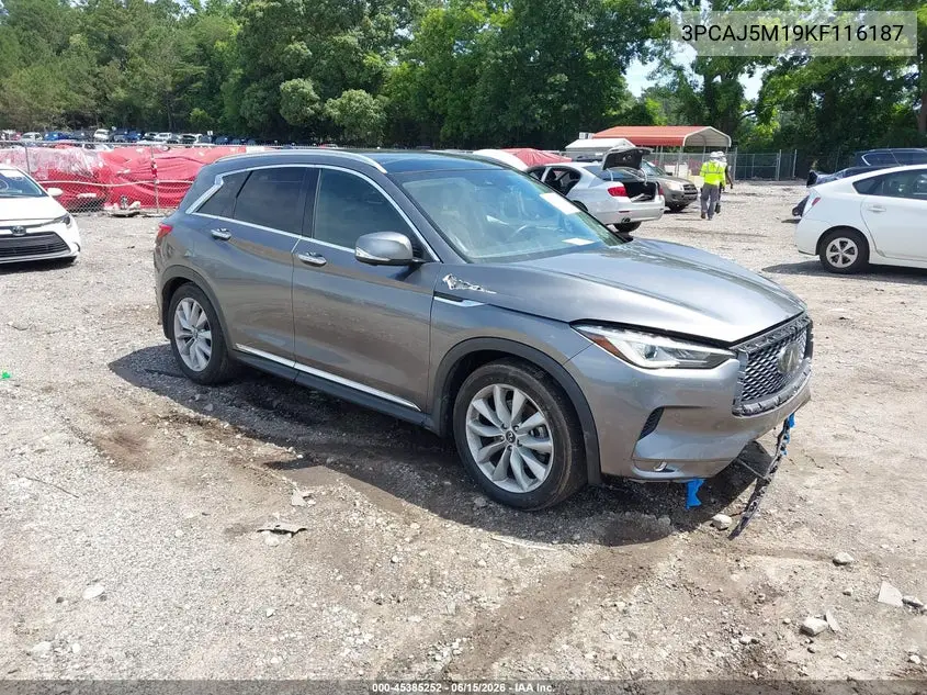 2019 Infiniti Qx50 Essential VIN: 3PCAJ5M19KF116187 Lot: 45385252