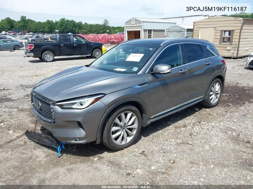 2019 Infiniti Qx50 Essential VIN: 3PCAJ5M19KF116187 Lot: 45385252