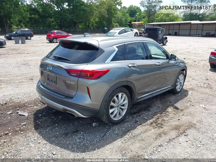 2019 Infiniti Qx50 Essential VIN: 3PCAJ5M19KF116187 Lot: 45385252
