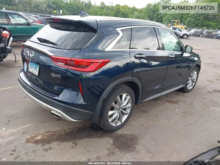 2019 Infiniti Qx50 Essential VIN: 3PCAJ5M32KF145726 Lot: 45421033