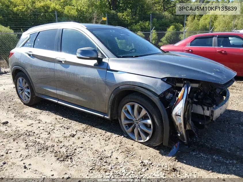 2019 Infiniti Qx50 Luxe VIN: 3PCAJ5M10KF135839 Lot: 45461255