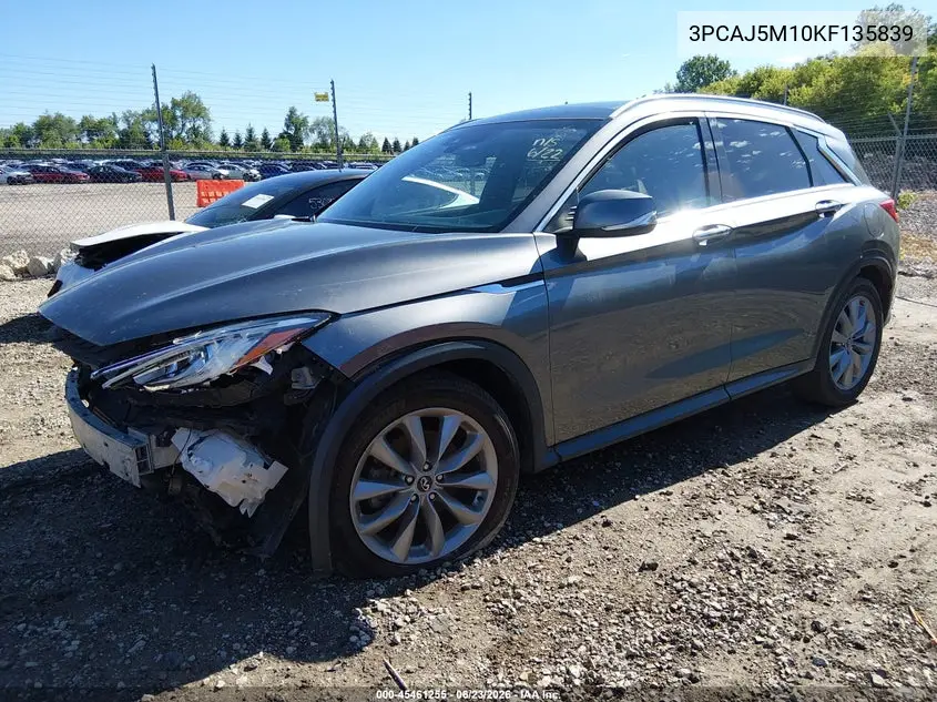 2019 Infiniti Qx50 Luxe VIN: 3PCAJ5M10KF135839 Lot: 45461255