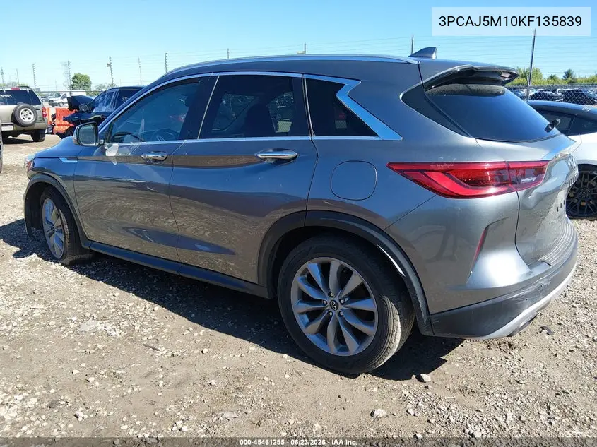 2019 Infiniti Qx50 Luxe VIN: 3PCAJ5M10KF135839 Lot: 45461255