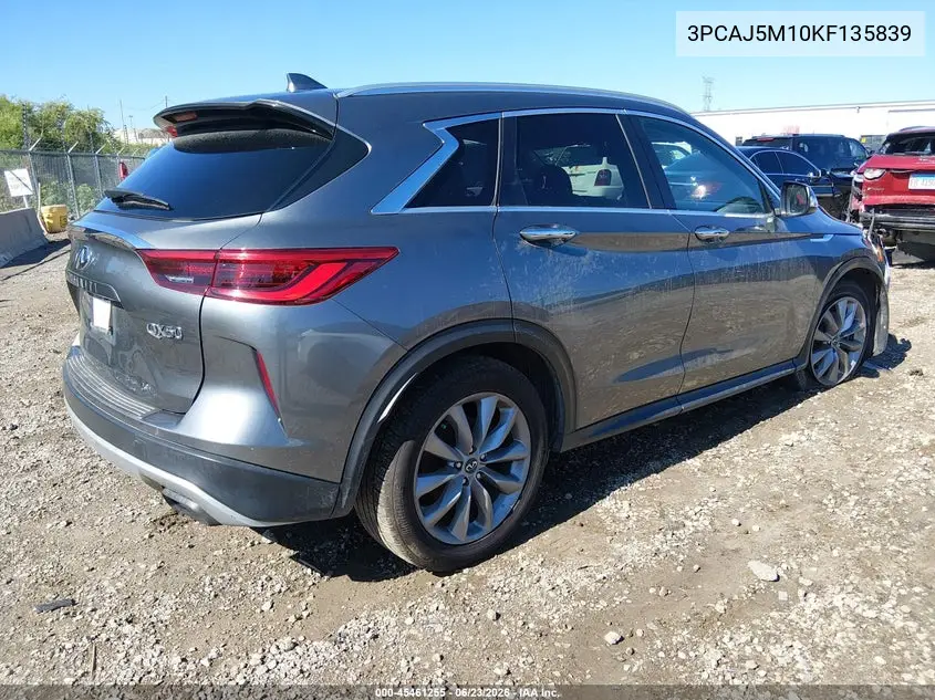 2019 Infiniti Qx50 Luxe VIN: 3PCAJ5M10KF135839 Lot: 45461255