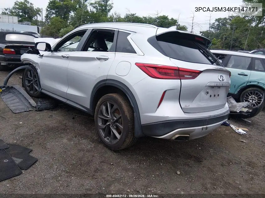 2019 Infiniti Qx50 Essential VIN: 3PCAJ5M34KF147171 Lot: 45482112