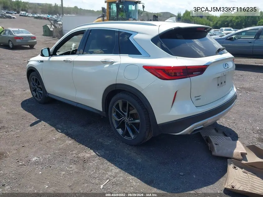 2019 Infiniti Qx50 Essential VIN: 3PCAJ5M33KF116235 Lot: 45493552