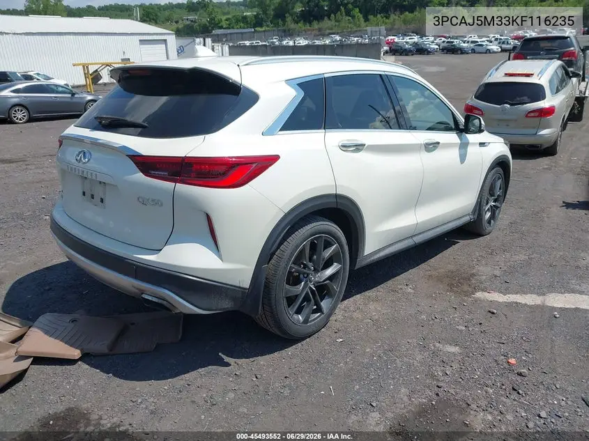 2019 Infiniti Qx50 Essential VIN: 3PCAJ5M33KF116235 Lot: 45493552