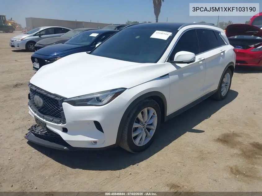 2019 Infiniti Qx50 Essential VIN: 3PCAJ5M1XKF103190 Lot: 45546944