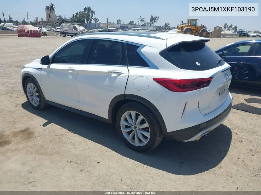 2019 Infiniti Qx50 Essential VIN: 3PCAJ5M1XKF103190 Lot: 45546944
