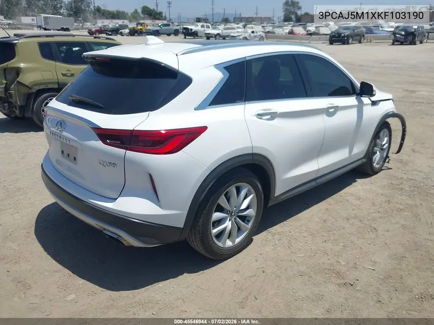 2019 Infiniti Qx50 Essential VIN: 3PCAJ5M1XKF103190 Lot: 45546944
