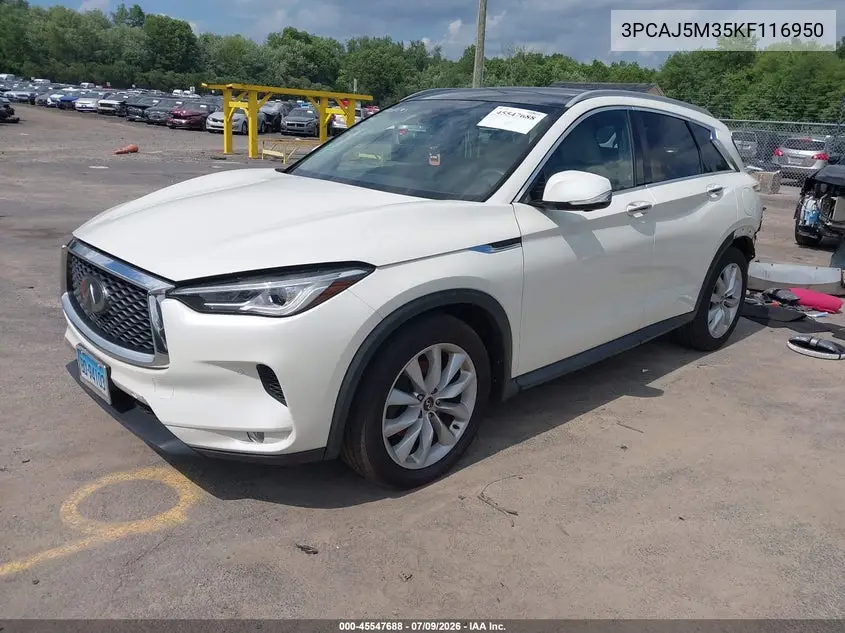 2019 Infiniti Qx50 Essential VIN: 3PCAJ5M35KF116950 Lot: 45547688