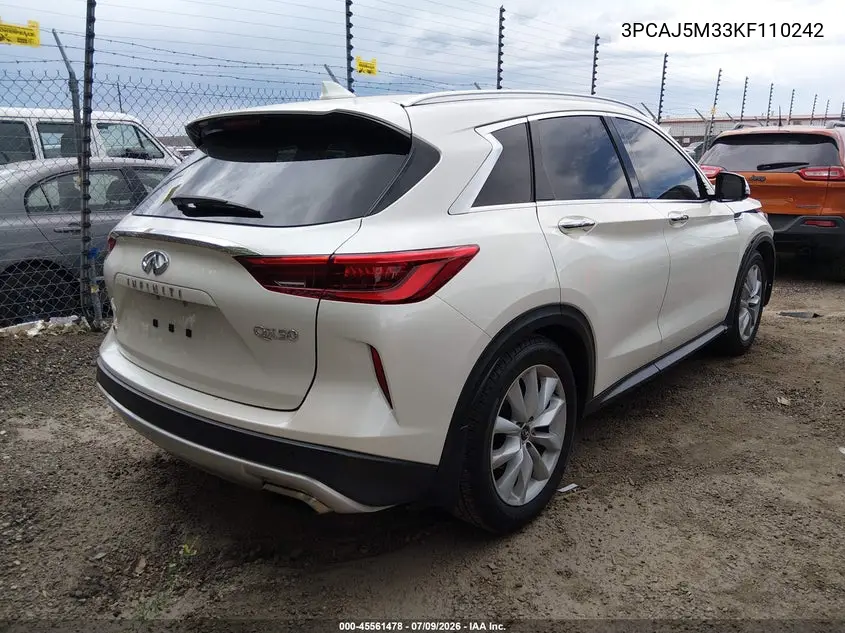 2019 Infiniti Qx50 Essential VIN: 3PCAJ5M33KF110242 Lot: 45561478