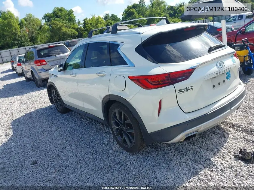 2019 Infiniti Qx50 Essential VIN: 3PCAJ5M12KF100400 Lot: 45572551