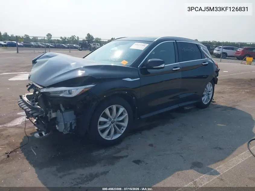 2019 Infiniti Qx50 Essential VIN: 3PCAJ5M33KF126831 Lot: 45623306
